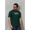 Biçomi Unisex Basic Bisiklet Yaka Oversize T-Shirt - Yeşil