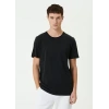 Biçomi Unisex Basic Bisiklet Yaka Regular T-Shirt - Siyah