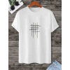 Biçomi Unisex Baskılı Oversize T-Shirt - Beyaz