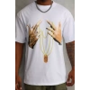 Biçomi Unisex Baskılı Oversize T-Shirt - Beyaz