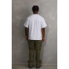 Biçomi Unisex Baskılı Oversize T-Shirt - Beyaz