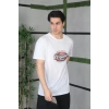 Biçomi Unisex Baskılı Oversize T-Shirt - Beyaz