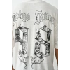 Biçomi Unisex Baskılı Oversize T-Shirt - Beyaz