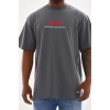 Biçomi Unisex Baskılı Oversize T-Shirt - Füme