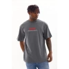 Biçomi Unisex Baskılı Oversize T-Shirt - Füme