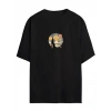 Biçomi Unisex Baskılı Oversize T-Shirt - Siyah
