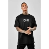 Biçomi Unisex Baskılı Oversize T-Shirt - Siyah
