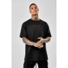 Biçomi Unisex Baskılı Oversize T-Shirt - Siyah