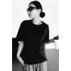 Biçomi Unisex Baskılı Oversize T-Shirt - Siyah