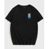 Biçomi Unisex Baskılı Oversize T-Shirt - Siyah