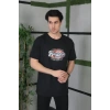 Biçomi Unisex Baskılı Oversize T-Shirt - Siyah
