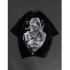 Biçomi Unisex Baskılı Oversize T-Shirt - Siyah