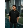 Biçomi Unisex Baskılı Oversize T-Shirt - Siyah