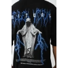 Biçomi Unisex Baskılı Oversize T-Shirt - Siyah