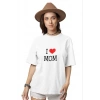 Biçomi Unisex Bisiklet Yaka Baskılı Oversize T-Shirt - Beyaz