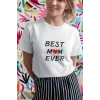 Biçomi Unisex Bisiklet Yaka Baskılı Oversize T-Shirt - Beyaz