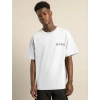 Biçomi Unisex Bisiklet Yaka Baskılı Oversize T-Shirt - Beyaz