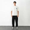 Biçomi Unisex Bisiklet Yaka Baskılı Oversize T-Shirt - Beyaz