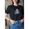 Biçomi Unisex Bisiklet Yaka Baskılı Oversize T-Shirt - Siyah