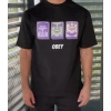 Biçomi Unisex Bisiklet Yaka Baskılı Oversize T-Shirt - Siyah