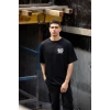 Biçomi Unisex Bisiklet Yaka Baskılı Oversize T-Shirt - Siyah