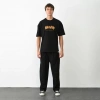 Biçomi Unisex Bisiklet Yaka Baskılı Oversize T-Shirt - Siyah