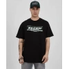 Biçomi Unisex Bisiklet Yaka Baskılı Oversize T-Shirt - Siyah