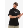 Biçomi Unisex Bisiklet Yaka Baskılı Oversize T-Shirt - Siyah