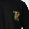 Biçomi Unisex Bisiklet Yaka Baskılı Oversize T-Shirt - Siyah
