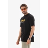 Biçomi Unisex Bisiklet Yaka Baskılı Oversize T-Shirt - Siyah