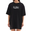 Biçomi Unisex Bisiklet Yaka Baskılı Oversize T-Shirt - Siyah