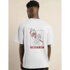 Biçomi Unisex Bisiklet Yaka Oversize Baskılı T-Shirt - Beyaz