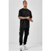 Biçomi Unisex Bisiklet Yaka Oversize Baskılı T-Shirt - Siyah