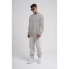 Biçomi Unisex Biskilet Yaka Üç İplik SweatShirt - Gri