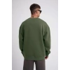Biçomi Unisex Biskilet Yaka Üç İplik SweatShirt - Haki