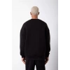 Biçomi Unisex Biskilet Yaka Üç İplik SweatShirt - Siyah
