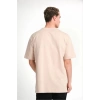 Biçomi Unisex Düz Biskilet Yaka Oversize T-shirt - Bej