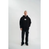 Biçomi Unisex Kapşonlu Uzun Kol Patchli Nakışlı SweatShirt - Siyah