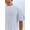Biçomi Unisex Oversize Düz Bisiklet Yaka T-Shirt - Beyaz