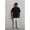 Biçomi Unisex Oversize Düz Bisiklet Yaka T-Shirt - Siyah