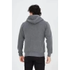 Biçomi Unisex Tam Fermuarlı Kapşonlu  SweatShirt - Füme