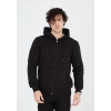 Biçomi Unisex Tam Fermuarlı Kapşonlu  SweatShirt - Siyah