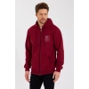 Biçomi Unisex Tam Fermuarlı Kapşonlu Özel Tasarım SweatShirt - Bordo