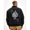 Biçomi Unisex Uzun Kol Baskılı Bomber Ceket - Siyah