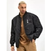 Biçomi Unisex Uzun Kol Baskılı Bomber Ceket - Siyah