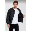 Biçomi Unisex Uzun Kol Baskılı Bomber Ceket - Siyah