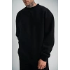 Biçomi Uzun Kol Bisiklet Yaka Basic SweatShirt - Siyah