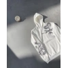 Biçomi Uzun Kol Kapşonlu Baskılı SweatShirt - Beyaz
