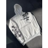 Biçomi Uzun Kol Kapşonlu Baskılı SweatShirt - Beyaz