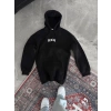 Biçomi Uzun Kol Kapşonlu Göğüs Baskılı SweatShirt - Siyah